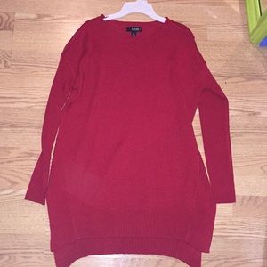 Red long sleeve sweater dress